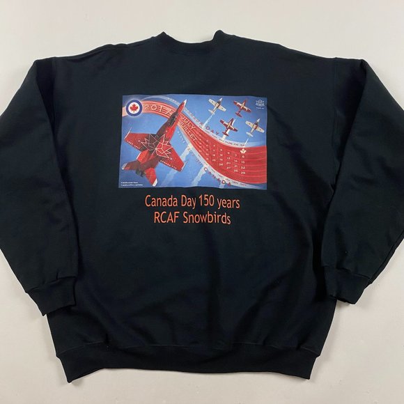 NWOT Snowbirds RCAF Canada Day150th Anniversary Sweatshirt Mens Large Planes - Picture 1 of 9